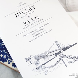 San Francisco Skyline Wedding Programs (set of 25 cards)