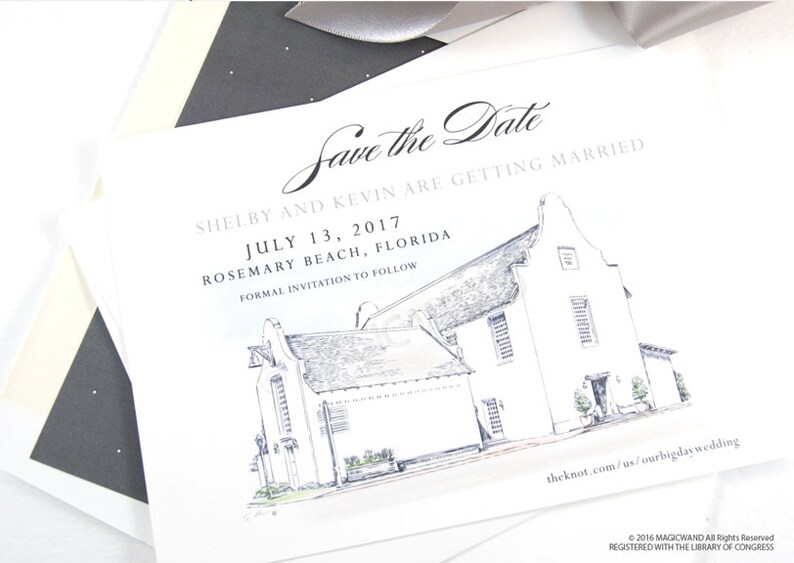 Rosemary Beach Florida Wedding Save The Date Cards Save The Etsy