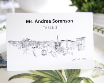 Las Vegas Skyline Folded Place Cards (Set of 25 Cards)