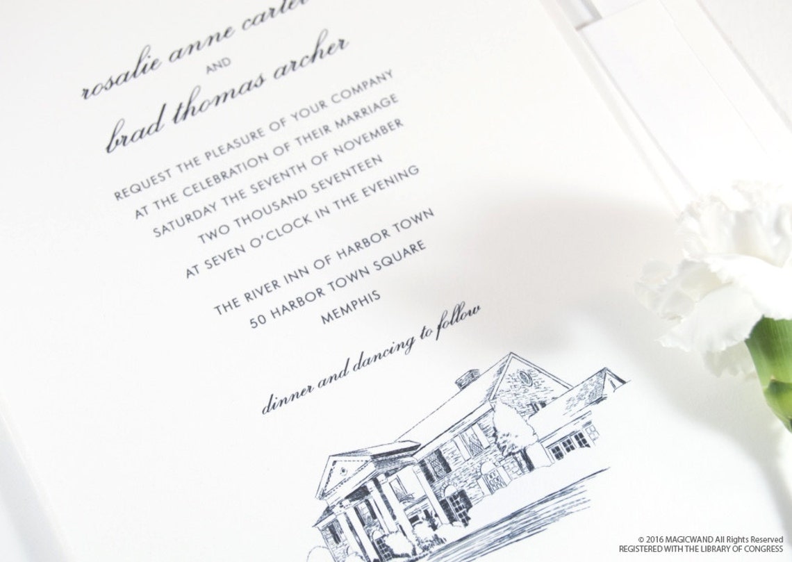Graceland Wedding Invitations Nashville Tennessee Wedding Etsy