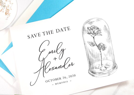 Beauty And The Beast Save The Dates Save The Date Std Etsy