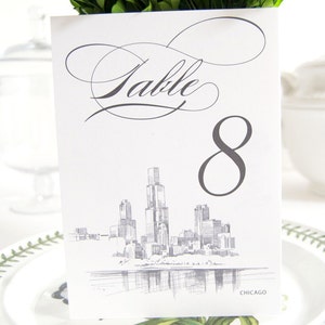 Chicago Skyline Table Numbers (1-10)