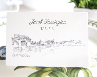 Chattanooga Skyline Folded Place Cards (Set of 25 Cards)