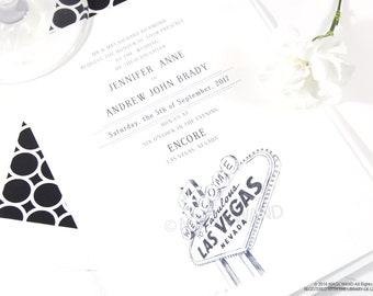 Las Vegas Sign Wedding Invitations: Destination Wedding Package