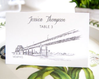 Memphis Skyline Folded Place Cards (Set of 25 Cards)