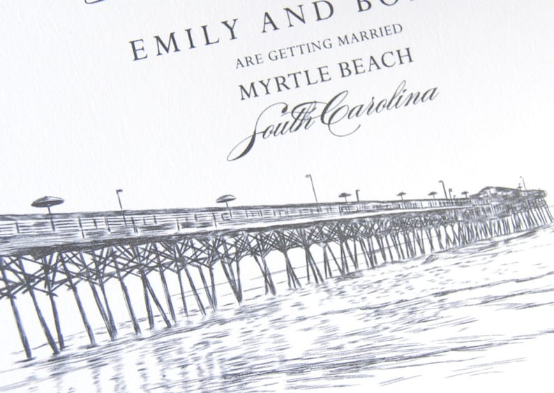 South Carolina Skyline Save the Dates Myrtle Beach set of 25 cards