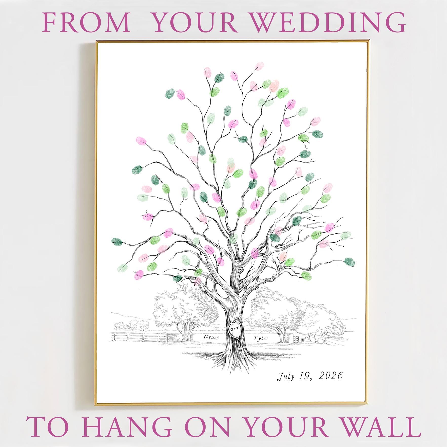 Twisted Oak Wedding Guest Book Alternative: Thumbprint Tree Sign-in