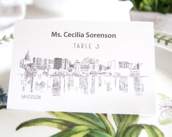 Madison Skyline Folded Place Cards (Set of 25 Cards)