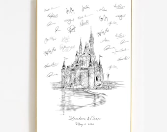 Disney World Wedding Guest Book, Castle Wedding Guestbook, Disney Guestbook Keepsake