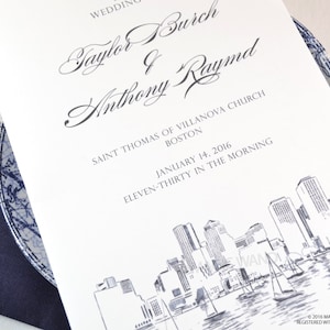 Boston Skyline Wedding Programs (set of 25 cards)