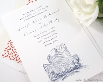 Aria Hotel Las Vegas Wedding Invitations: Skyline Destination Set