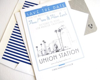 Los Angeles Union Station, Train Station, Los Angeles Save the Date Cards (set of 25 cards)