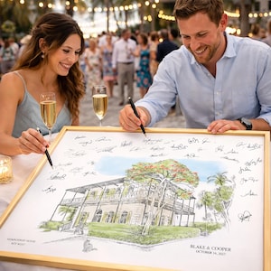 Hemingway Home Key West Wedding Guest Book Alternative: Personalized Venue Print