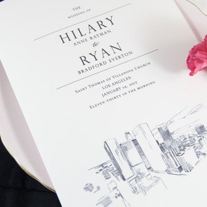 Los Angeles Skyline Wedding Programs (set of 25 cards)