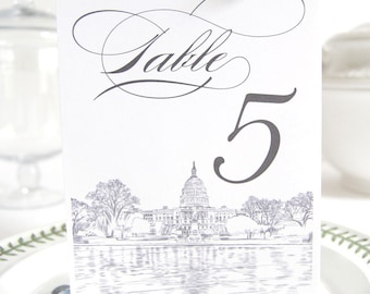 Washington DC Skyline Table Numbers (1-10)