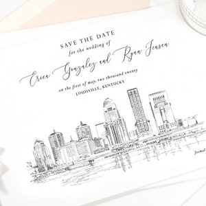 Louisville Skyline Save the Dates, Louisville Save the Date, Kentucky Wedding, Louisville Save the Date Cards, STD Weddings set of 25 image 1