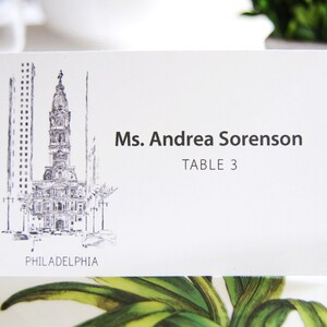 Philadelphia City Hall Skyline Folded Place Cards (Set of 25 Cards)