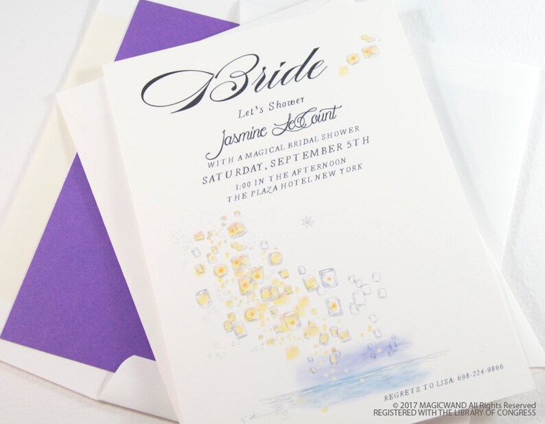 Tangled Bridal Shower Invitations Lanterns Fairytale Etsy