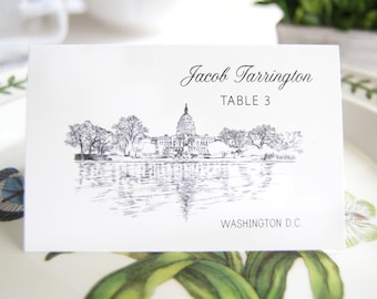 Washington DC Skyline Folded Place Cards (Set of 25 Cards)