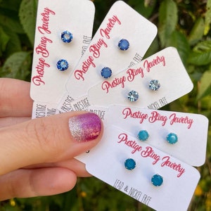 Mini Swarovski Crystal Earring Studs 5mm 24ss 1 pair Stainless Steel Choose Your Color Nickel & Lead Free, Hypoallergenic, Classy, Elegant,