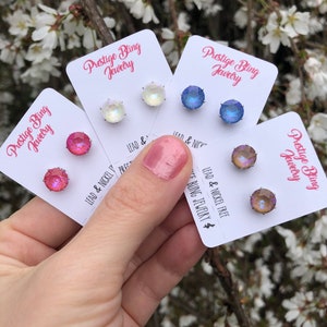 Swarovski Crystal Earrings Studs 8.5mm 39ss 1 pair Choose Your Color Nickel & Lead Free, Stunning, Classy
