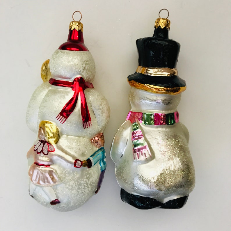 Christopher Radko Snowman Ornaments Set of 2
