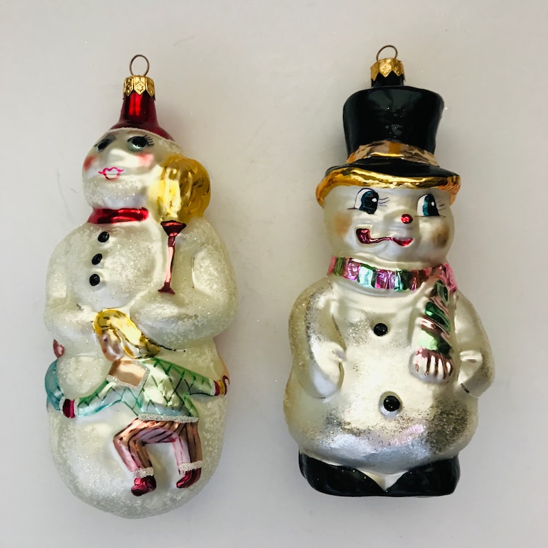 Christopher Radko Snowman Ornaments Set of 2