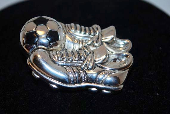 Soccer Ball Pendant and brooch, Soccer Necklace, P