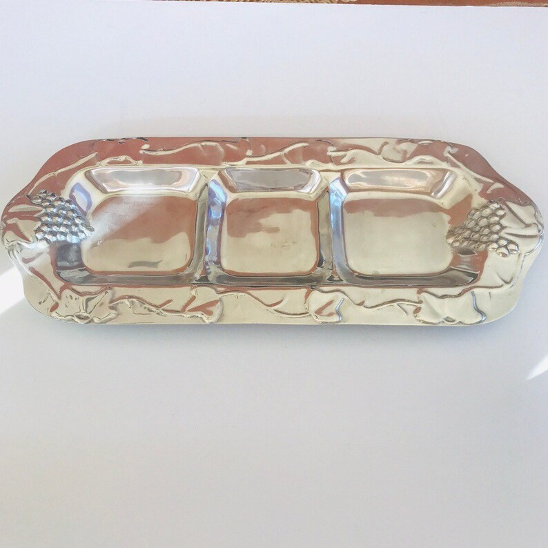 Grape Pewter Divided Serving Tray Etsy