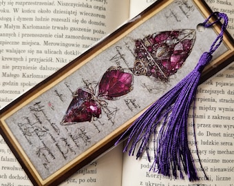 Bookmark-Book-Page marker-Amethyst-Journal-Healing stone-Crystal-Tassel-Gift-Wicca-Reading Lover-Library-Librarian-For her-For him-Love-Care