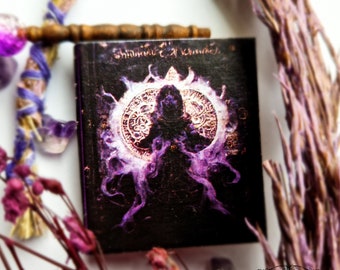 Dollhouse miniatures-1/12 scale or 1/6 scale-Witchy book-Amethyst Power-Purple-Intuition-Magick-Witchcraft-Wicca-Pagan-Healing-Manifestation