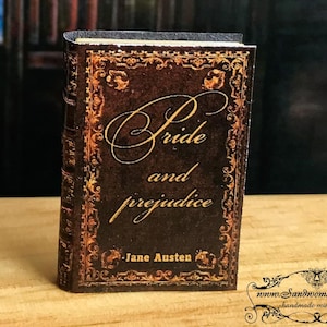 Puppenhaus Miniaturen-1/12 oder 1/6 Skala-Klassische Miniaturbuch-Stolz und Vorurteil-Jane Austen-Romantisch-Roman-Literatur-Klassiker