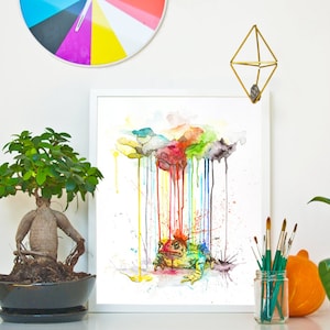 TOAD - RAINING COLOURS *Limited Edition Giclée Print on Watercolour Paper - 300gsm.