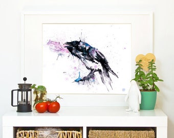 RAVEN- RAINING COLOURS *Limited Edition Giclée Print on Watercolour Paper - 300gsm.