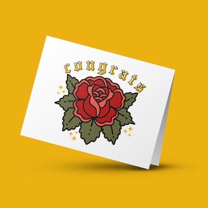 Carte de félicitations, carte de voeux, carte de remise des diplômes, carte de style tatouage traditionnel