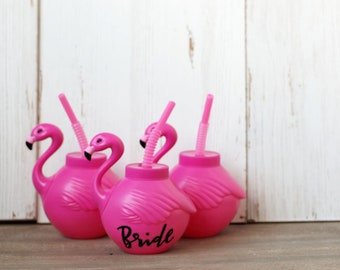 Custom Name Flamingo Tumblers Cups Drinkware Favors | Bachelorette Party Cups, Bach Party, Bachelor, Party Cups, Bridesmaids, Bridal Party
