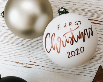 Custom Personalized Shatterproof Ornaments | First Christmas Holiday, Newlyweds, Matte, Mr & Mrs, Engagement Gift, Personalized Gift