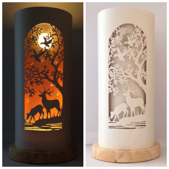 Deer Tree Table Lamp | Etsy Stag with tree table lamp