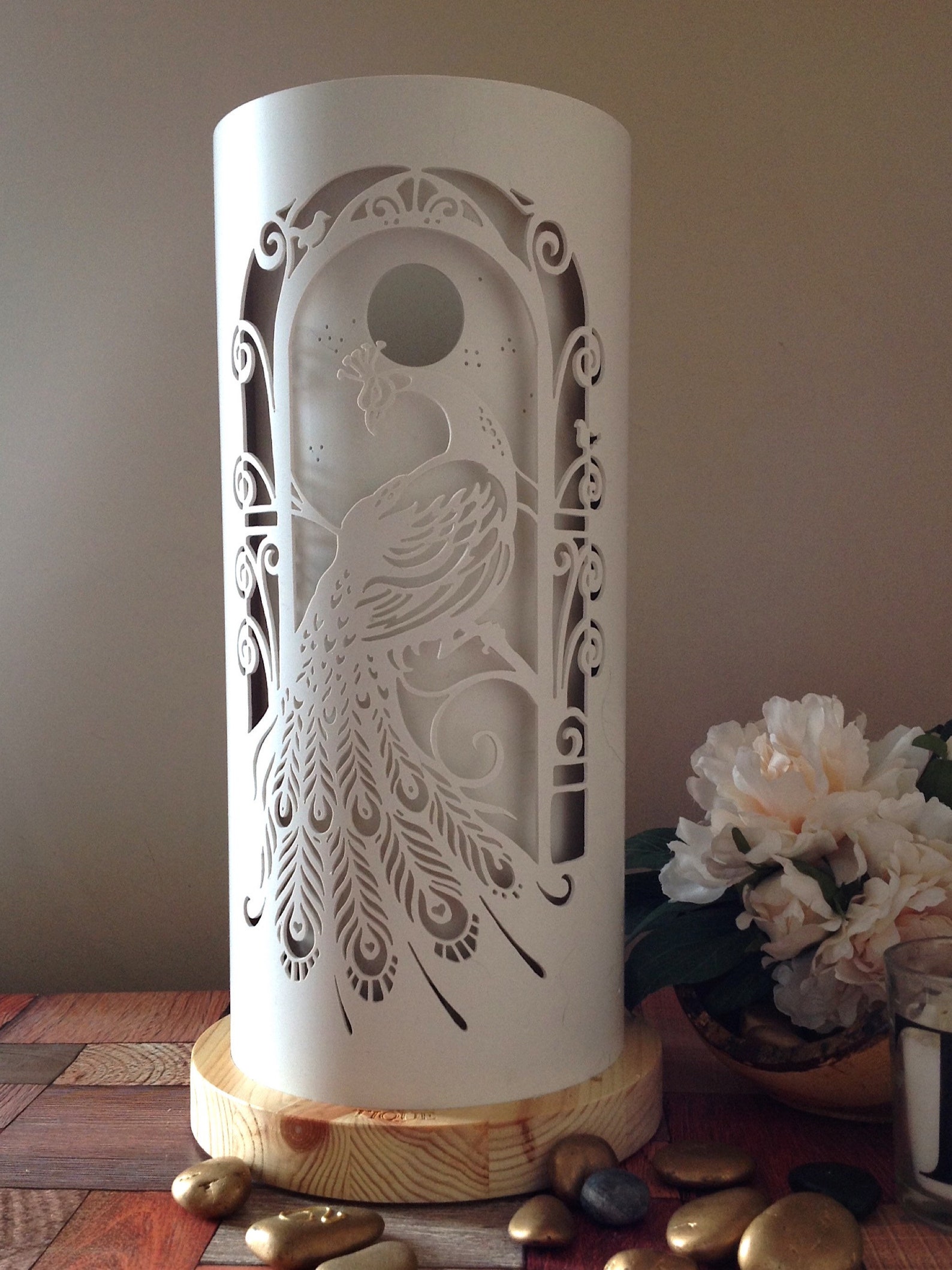 Peacock side lamp