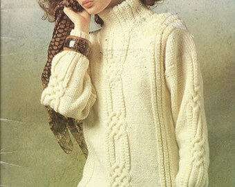 8-Ply Double Knit Jumpers PATONS Knitting No Jerseys 624 HERDWICK 12 Classic Family Knits Pullover Zipper Jacket and Vest