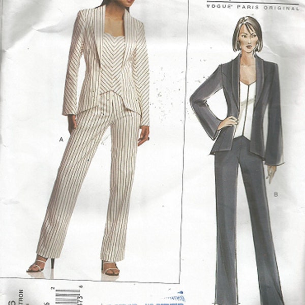 VOGUE Pattern 2736 - Guy LAROCHE Vogue Paris ORIGINAL - Size 12,14,16 - Misses Petite Jacket and Pants - Advanced - c. 2003 - Unuct