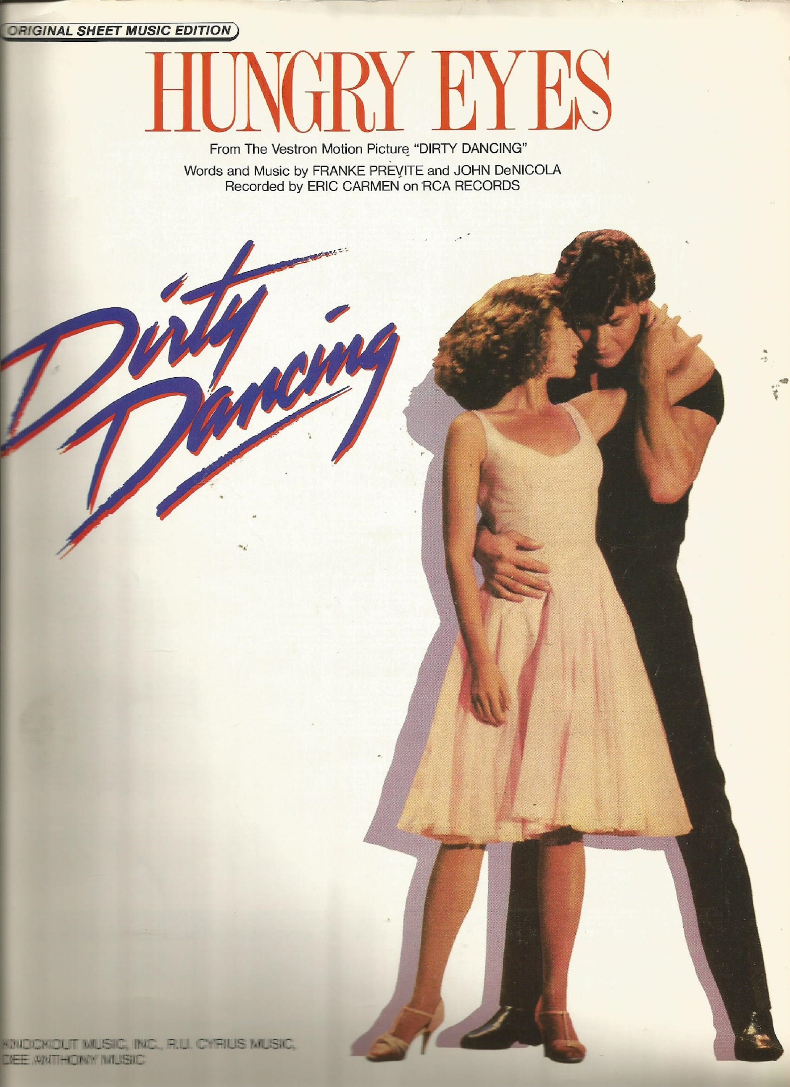 DIRTY DANCING Original Sheet MUSIC Edition Hungry Eyes c. | Etsy