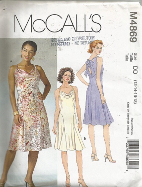 Misses PETITE DRESSES Pattern Mccalls M4869 Cowl Neckline - Etsy