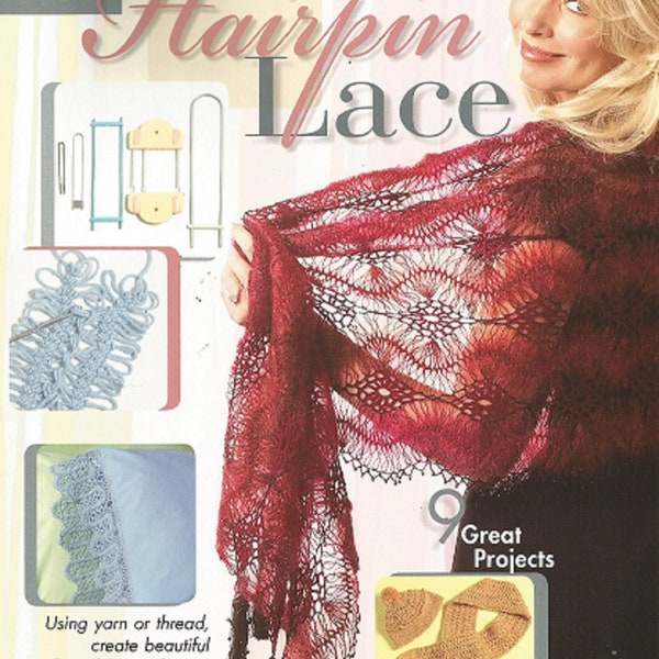 Learn To Do HAIRPIN LACE CROCHET -Annie's Attic - 9 Projects - Scalloped Lace Edging, Serpentine Lace Edgings , Scarf, Hat, Afghans, Doilies