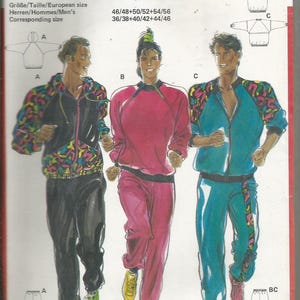 BURDA UNISEX SPORTS Light Jacket or Sweatshirt, Jogging Pants, Sewing Pattern 5298 - Sweatsuit for Men & Misses - Sealed