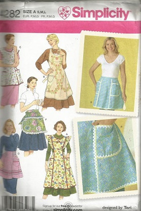 Simplicity Pattern 3949 Childrens and Misses Aprons matching kitchen cooking