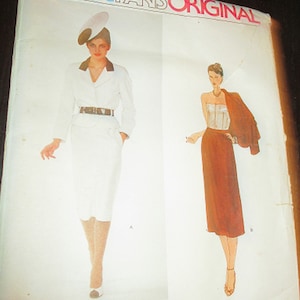 VOGUE PARIS Original CHLOE Pattern 2225 - Size 12 - Misses Jacket, Skirt and Bustier - Slim Straight Lined Skirt - Vintage - Uncut