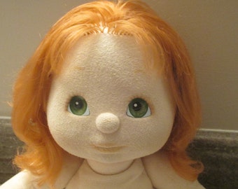 Vintage MY CHILD DOLL - Girl - Long Red Hair With A Bit of Curl - Green Eyes - Used Condition - Mattel Canada 1985