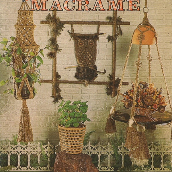 Mad About MACRAME PATTERN Book HA36 - Pot Hangers - Jewelry - Wall Hangings - Home Accessories - Hanging Table Lamp - Owls - Window Curtain