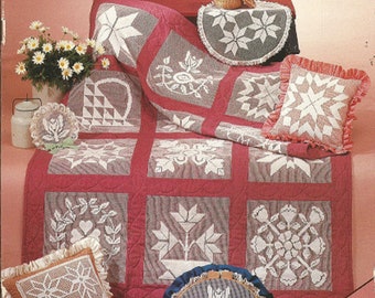 LACE NET EMBROIDERY Quilt Designs Pattern Book 3032 By Rita Weiss - Embroidery Charts - Charted Quilt Designs - Quilt, Pillows, Doilies